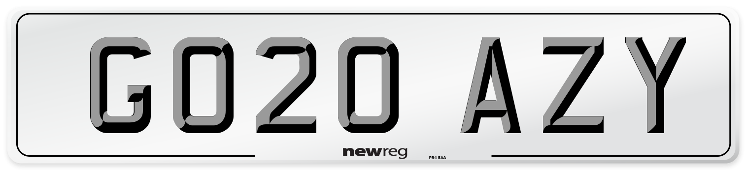 GO20 AZY Number Plate from New Reg